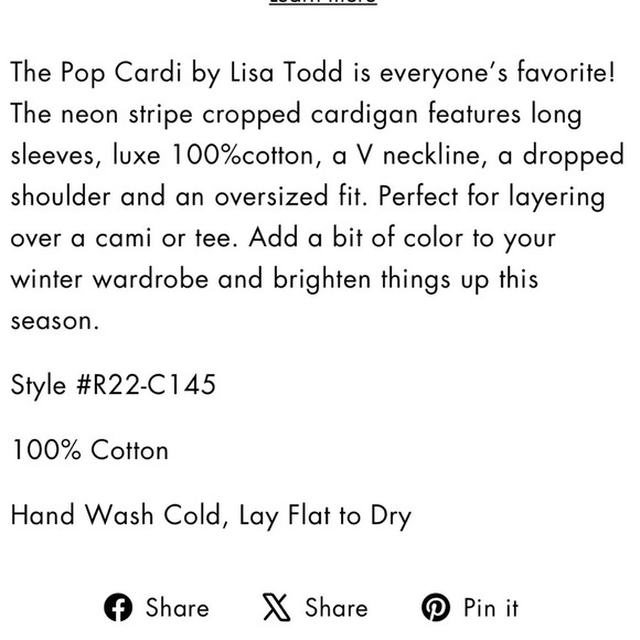 Lisa Todd Pop Cardi Neon Striped Cardigan Sweater M - Picture 5 of 9